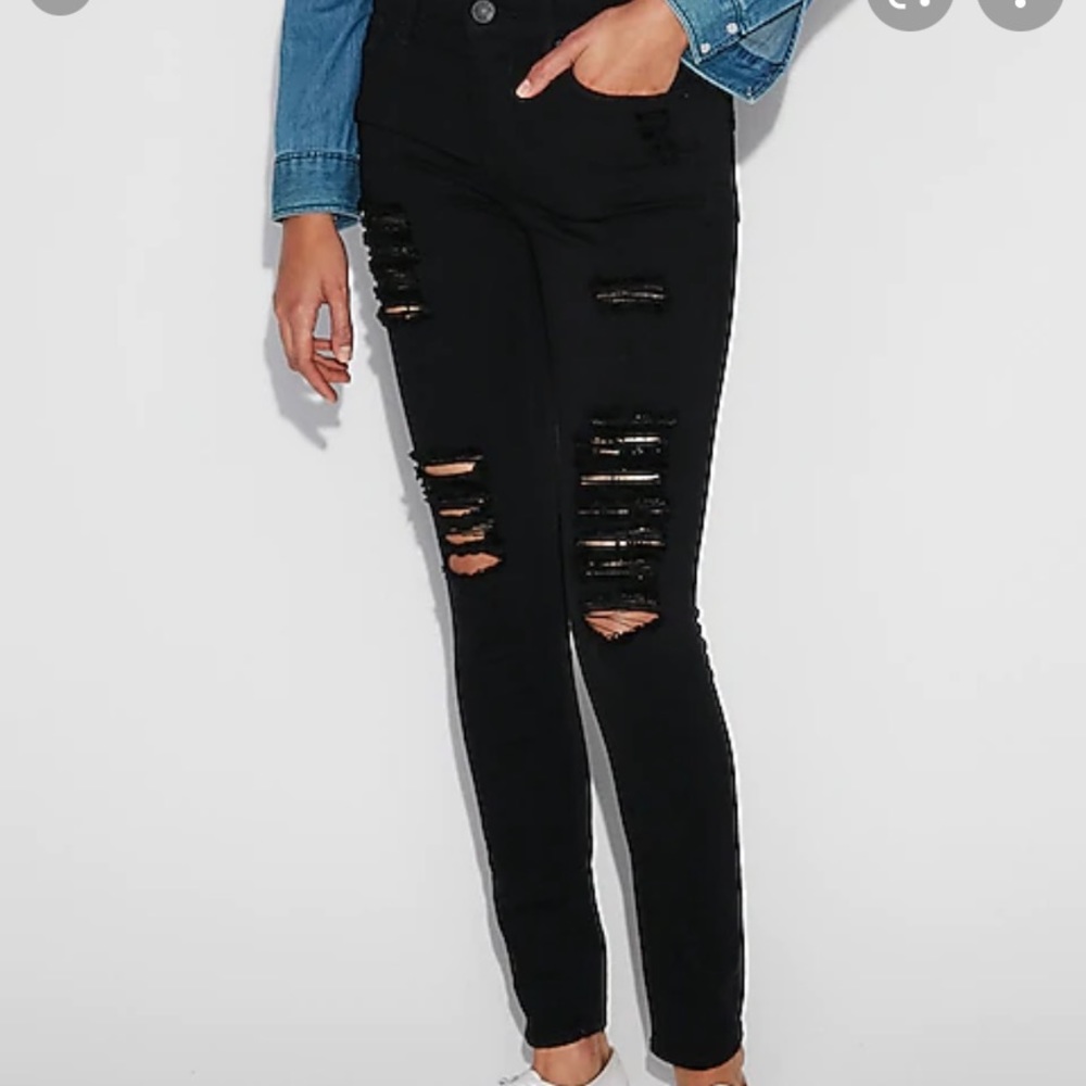 Express size 2 high rise black denim
